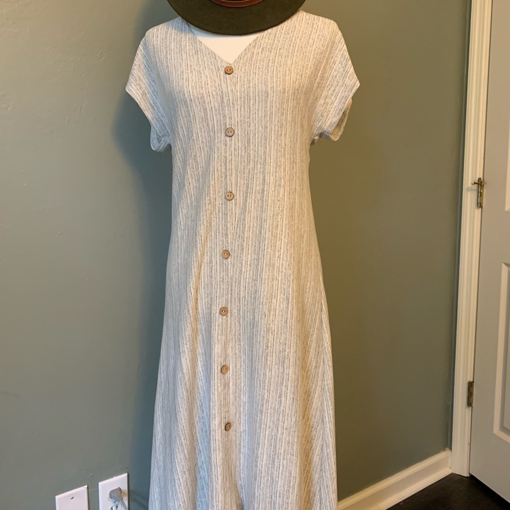 Caution to the wind button up maxi